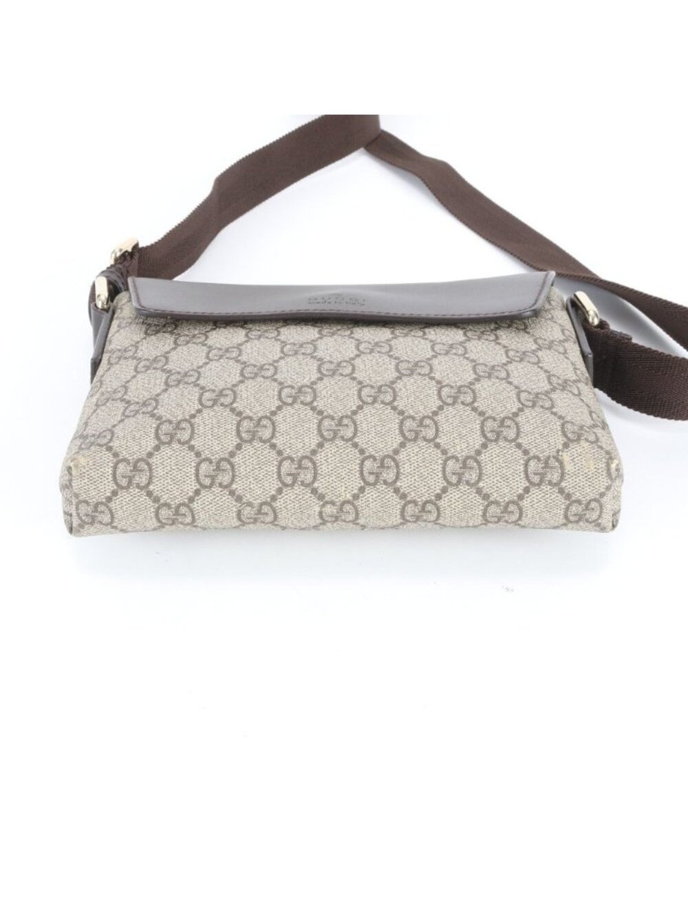 Gucci GG Supreme Leather Shoulder Bag Crossbody Brown Color Rne - Picture 6 of 9